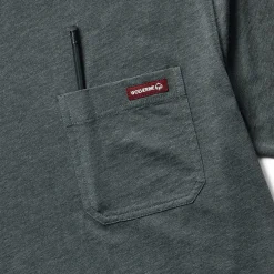 Wolverine Classic Short Sleeve Pocket Tee Charcoal Heather New