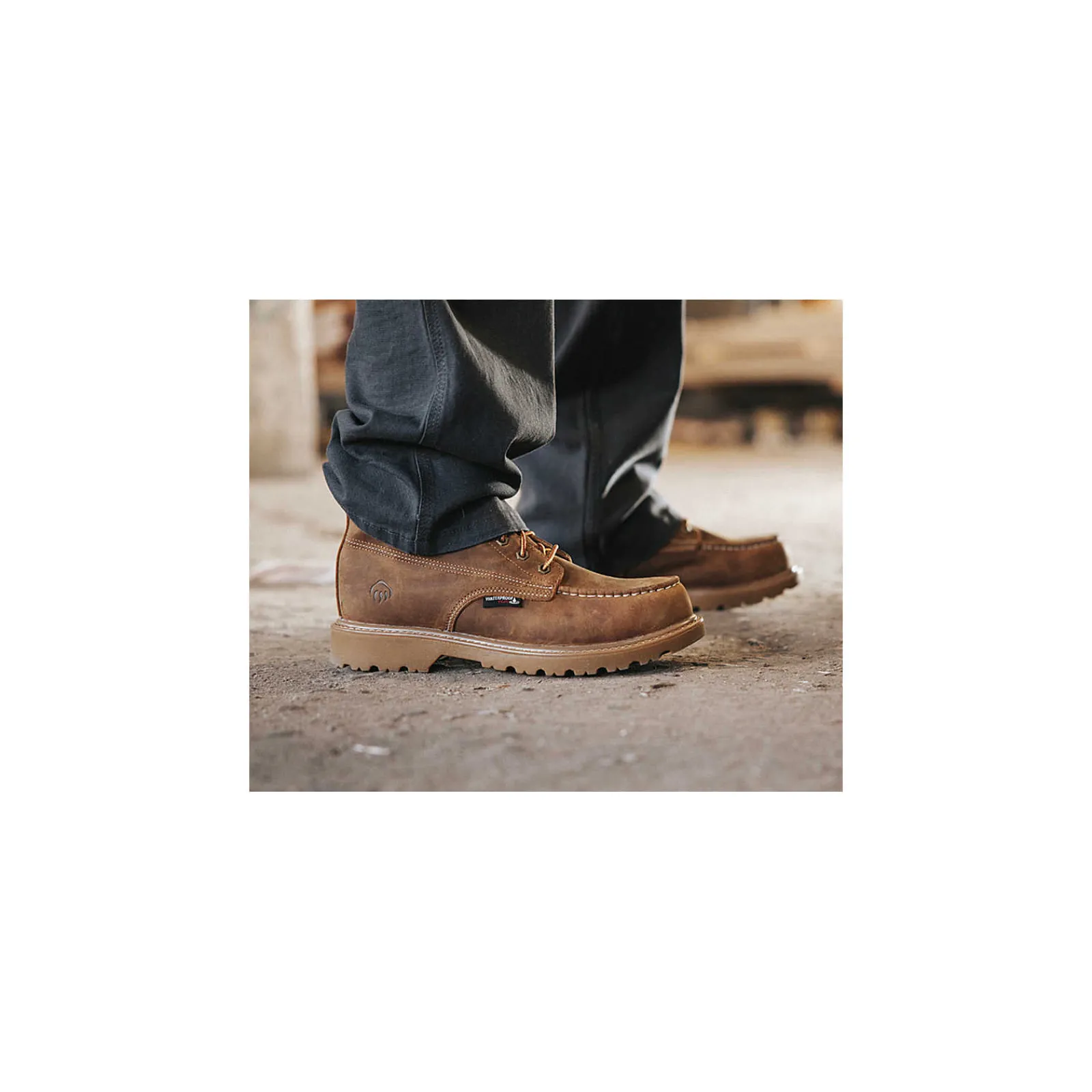 Wolverine Floorhand Moc-Toe 6" Steel-Toe Work Boot Tan Flash Sale