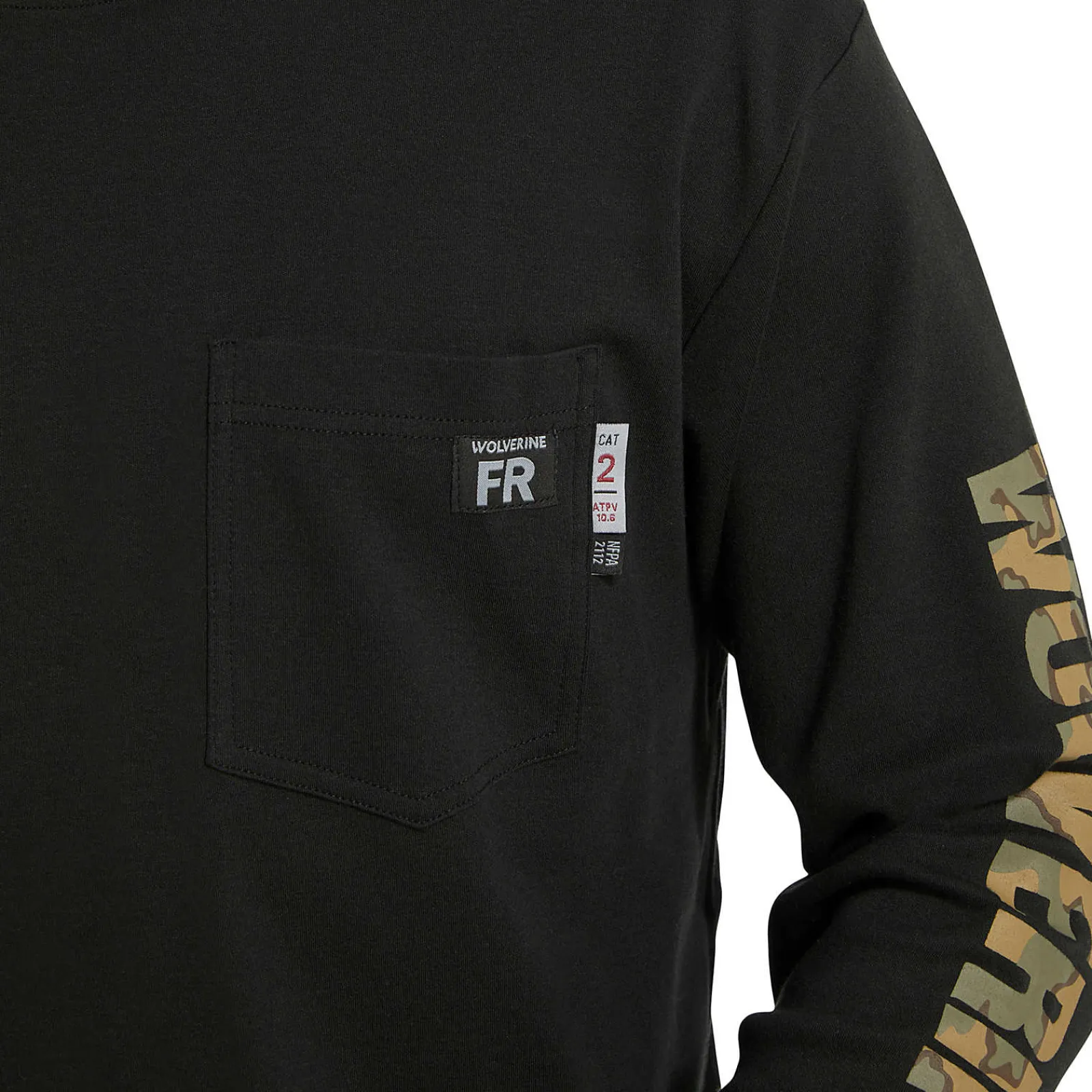 Wolverine FR Long Sleeve Print Tee Black Flash Sale