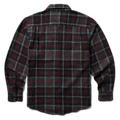 Wolverine Glacier Heavyweight Long Sleeve Flannel Shirt Midnight Black Plaid Sale
