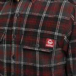 Wolverine Glacier Heavyweight Long Sleeve Flannel Shirt Midnight Black Plaid Sale