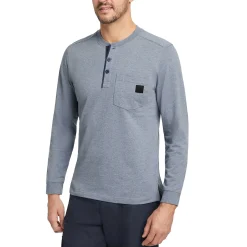 Wolverine Guardian Cotton&trade; Long Sleeve Henley Blue Heather Flash Sale