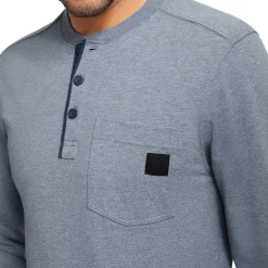 Wolverine Guardian Cotton&trade; Long Sleeve Henley Blue Heather Flash Sale