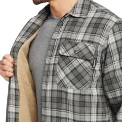 Wolverine Hastings Sherpa Lined Zip Shirt-Jac Asphalt Plaid Hot