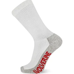 Wolverine 2-PK Steel-Toe Cotton Crew Sock White New