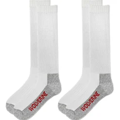 Wolverine 2-PK Steel-Toe Cotton Over-the-Calf Sock White Sale