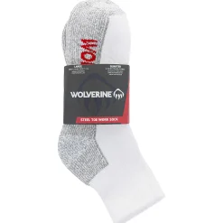 Wolverine 2-PK Steel-Toe Cotton Quarter Sock White Clearance