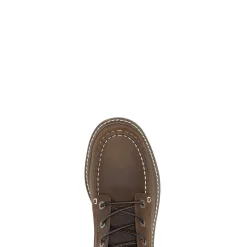 Wolverine Trade Wedge Unlined 8" Moc-Toe Work Boot Dark Brown Shop
