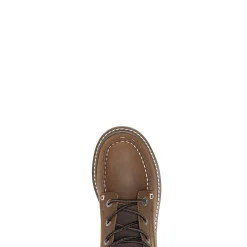Wolverine Trade Wedge Unlined 6" Moc-Toe Work Boot Dark Brown Fashion