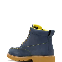 Wolverine X Valiant University Of Michigan Floorhand Moc Toe Work Boot Navy Sale