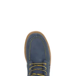 Wolverine X Valiant University Of Michigan Floorhand Moc Toe Work Boot Navy Sale